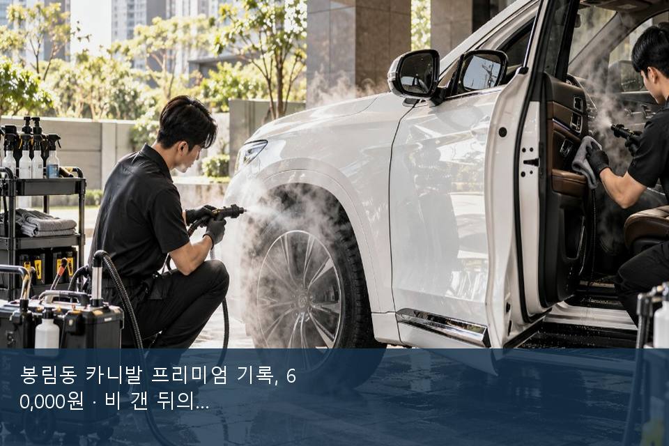 봉림동 카니발 프리미엄 기록, 60,000원 · 비 갠 뒤의 작업